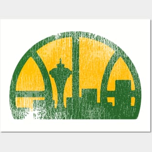 Seattle Supersonics Vintage Distressed Basketball Posters and Art